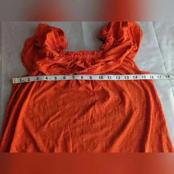 Matilda Jane Orange Off The Shoulder Top Size Small Ruffle Sleeve - Picture 9 of 12
